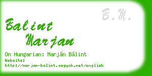 balint marjan business card
