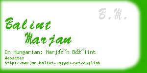 balint marjan business card